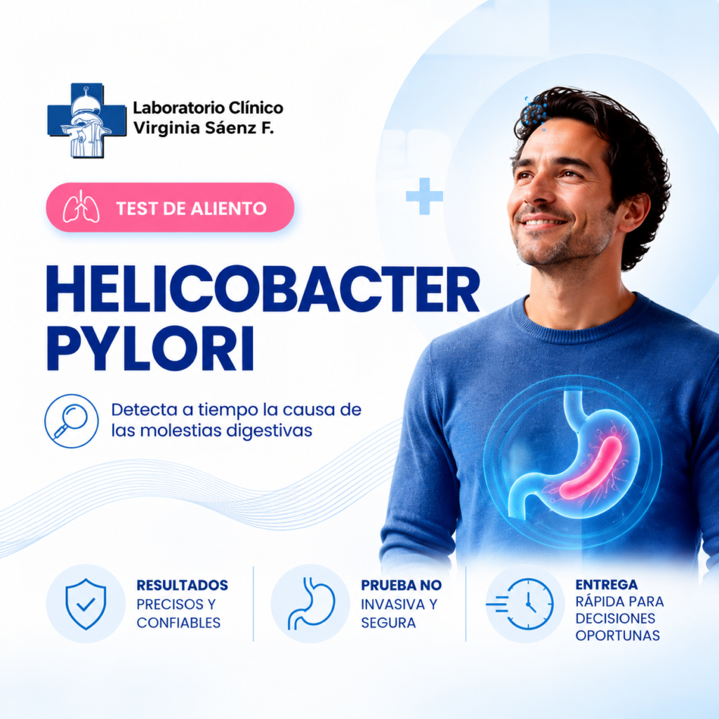 Laboratorio Clínico Virginia Sáenz ofrece Test de aliento para Helicobacter pylori: